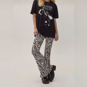 H&M FLARED ZEBRA GLITTER LEGGINGS